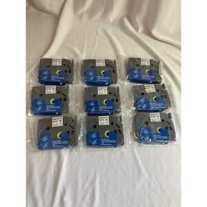 TZ2-231 White Black Ink Laminated Tape 9 pack 12mm 1/2inch